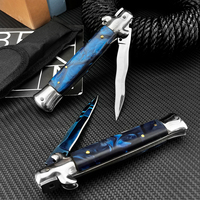 Couteau de poche pliant EDC en acrylique pour le camping, lame en acier inoxydable 440C, qualité industrielle, outil de survie en plein air, alpinisme, OEM