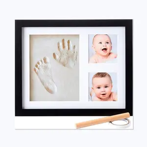 Kit de mano y huella de bebé, kit de adorno de huella de mano de bebé para marcos de fotos de bebé