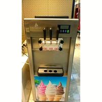 Machine à glace molle professionnelle 22-30L/H 2300W, modèle de comptoir, 2 bacs de 6L, cylindre de 2L, écran LCD, alarme de manque de glace