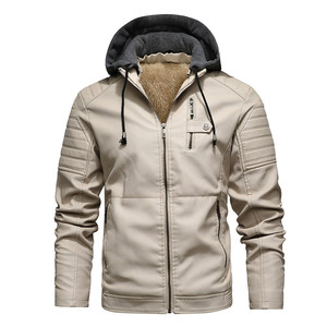 Giacche in Pelle PU da <span class=keywords><strong>Uomo</strong></span>, Cappotti in Pelle Invernali Caldi e Aderenti, Giacche <span class=keywords><strong>Casual</strong></span> da Moto per <span class=keywords><strong>Uomo</strong></span> - Product Image 2