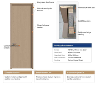 Porte intérieure TH50 en aluminium et bois, feuille de porte de 50 mm remplie de graphène, cadre en alliage d'aluminium, insonorisée et étanche pour chambre et salle de bain