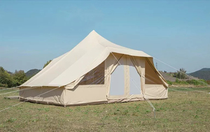 Toile de coton Glamping Safari voyage <span class=keywords><strong>tente</strong></span> Touareg de luxe pour réunion de famille tentes cloche avec trou de poêle - Product Image 2