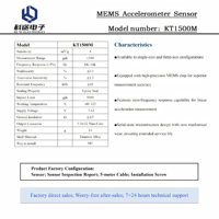 MEMS-Beschleunigungsmesser Beschleunigungssensor Wandler Transmitter zur Vibrationsüberwachung Messbereich ±500g Empfindlichkeit 4mV/g