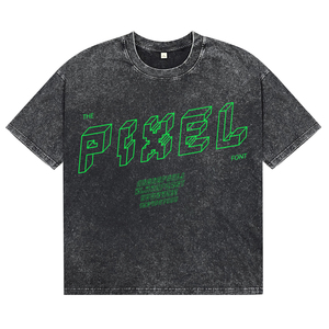 Camisetas de Alta Calidad con Tinte Ácido para Hombre, Servicio OEM, Camisetas Personalizadas con Estampado de Píxeles 3D, Camisetas Casuales Transpirables de Manga Corta de Algodón - Product Image 1
