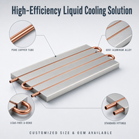 Plaque de refroidissement liquide en aluminium et cuivre sur mesure, usinée CNC, pour la gestion thermique des électroniques de puissance