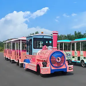 Train électrique sans rail de vente directe d'usine nouveau modèle de train touristique de parc d'attractions pour enfants et adultes
