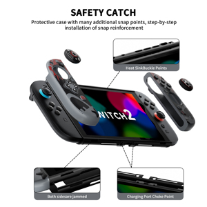 Étui de protection BJBT <span class=keywords><strong>Rockabilly</strong></span> Cat pour Nintendo Switch 2 OLED, coque rigide en PC avec remplacement de la coque des Joycon en silicone - Product Image 3