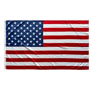 高级印刷美国国旗横幅黄铜索环印刷美国国旗