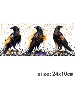 LETOP 1 buah UV DIY untuk stiker DTF burung merak warna-warni stiker penguin burung hantu 16oz dekorasi cetak Transfer cangkir pembungkus kaca