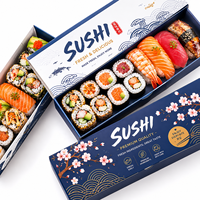 Boîte d'emballage pour sushis avec logo personnalisé, conteneur alimentaire durable en vrac pour la restauration gastronomique et les services à emporter