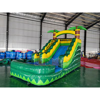 Toboggan aquatique gonflable commercial avec piscine pour enfants, équipement de parc aquatique extérieur, aire de jeux, équipement d'amusement