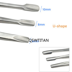 أدوات تقويم العظام العظام العظام مقبض خشبي الفولاذ المقاوم للصدأ مربع إزميل شفرة رقيقة مستقيم نوع U سكين قطع العظام - Product Image 4