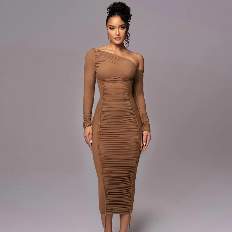 sachin and babi light blue dress ruched cowl neck bodycon mini dress in black