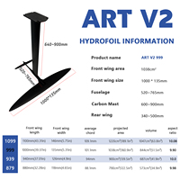 Pour Hydrofoil ART V2 999 Carbon Wing Foil : Aile en carbone haute performance, légère, glisse fluide, vitesse rapide, surf, jeux aquatiques océaniques, stable