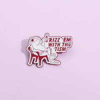 Bros kartun lucu pin Enamel kodok kreatif RIZZ EM dengan bros tatahan lencana perhiasan hewan