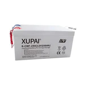 XUPAI deep cycle solar battery long life rechargeable 12V 6-CNF-250 with copper terminal