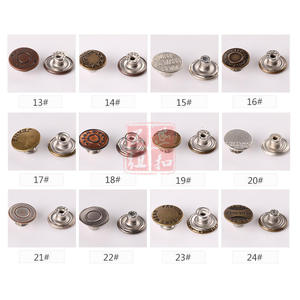 Jeans Button 17mm Round Brass Nickel Free T Shaped Buckle For Denim Jacket Overalls - Product Image 2