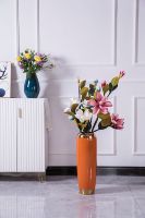 Vas Lantai Keramik Buatan Tangan Bergaya Rustic dengan Leher Panjang Warna Hitam 60/70/80cm untuk Dekorasi Rumah.