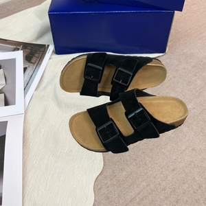 Sandalias de Corcho con Punta Abierta, Cómodas y Ajustables con Doble Hebilla, Plantilla de Gamuza Suave y Soporte para el Arco - Product Image 6