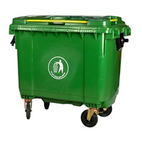 Poubelle à pédale 660L Poubelle à roulettes souterraine mobile Poubelle à déchets en plastique d'extérieur/poubelle
