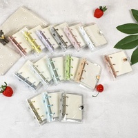 Mini classeur PVC 3 anneaux transparent A6 avec fermeture à pression