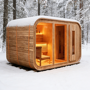 Kit de sauna extérieur traditionnel pour 6, 8 ou 10 personnes, conteneur personnalisé en kit plat, pour usage domestique, avec pierres de chauffe pour hammam - Product Image 1
