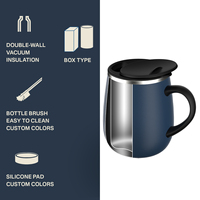 Vente en gros de gobelets isothermes en acier inoxydable de 16 oz avec logo personnalisé de haute qualité, tasse à café personnalisée, mug en métal
