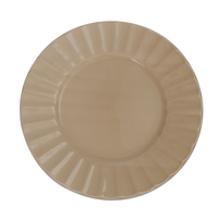 Service de table en céramique beige élégant avec un design côtelé, 16 pièces, assiettes, bols, tasses, pour la cuisine familiale, service de table