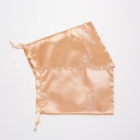 Pochette de rangement pour extensions de cheveux humains flexographie avec logo personnalisé sacs d'emballage pour perruques sacs pour faisceaux de cheveux en satin de soie avec cordon de serrage