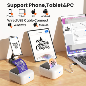 Imprimante d'étiquettes thermiques sans fil personnalisée - Portable, 58 mm, 200 dpi, pour codes-barres couleur, compatible iOS ESC, pour grossistes et détaillants - Product Image 2