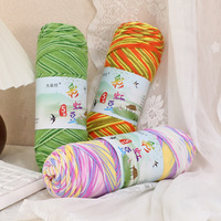 Pelote de fil arc-en-ciel à 5 brins, teinte, tricotée à la main, pour poupée fleur, pantoufles, couverture, tapis, épaisseur moyenne, Chine