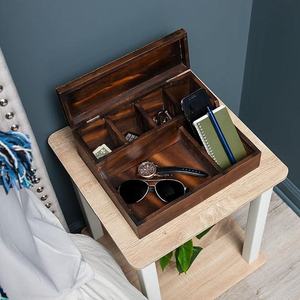 Wooden Storage <b>Box</b> Rectangle Desktop Organizer For Jewelry Watches Wallets And <b>Small</b> Items - Product Image 2