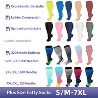 Chaussettes de compression personnalisées à hauteur du genou pour femmes et hommes, grandes tailles, mollets larges, compression graduée 30 mmHg, en nylon