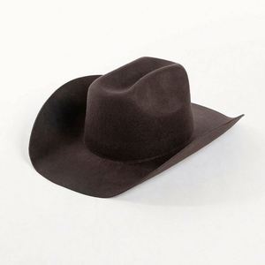 Vente en gros de sombreros western de luxe de haute qualité, couleur unie, 100% laine, chapeau de cowboy, logo personnalisé - Product Image 1