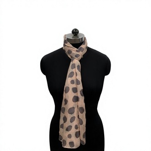 Elegant Women's Casual Adult Long 100% <b>Silk</b> <b>Scarf</b> Dot Pattern Digital Printing Summer Fashion Accessory Multi-Functional Skin - Product Image 1