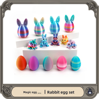 Ensemble de jouets lapin de Pâques imprimés en 3D, figurine de lapin en PLA, jouets écologiques pour enfants et tout-petits, cadeau pour bébé, fournitures de fête