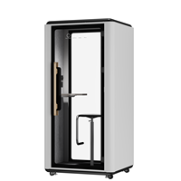 Cabine téléphonique de bureau modulaire moderne, cadre en aluminium, éclairage LED, montage facile, design amovible pour les bâtiments de bureaux, réduction du bruit