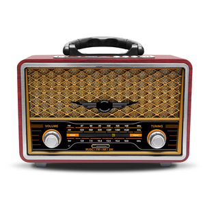 Radio rétro vintage en bois avec cadran rotatif, FM AM SW, basses puissantes, nouvelle génération, Espresso - Product Image 6