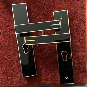 All-In-One Modern Black <strong>Lock</strong> Hardware Aluminum Alloy Acrylic Ambidextrous Door Lever <strong>Handle</strong> for Home Bedroom Apartment - Product Image 1