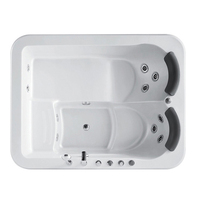 Plug n play bain à remous 2-3 personnes hôtel salle de bain Hydro baignoire d'angle Whirlpool Jet baignoire spa extérieur avec baignoire de trempage