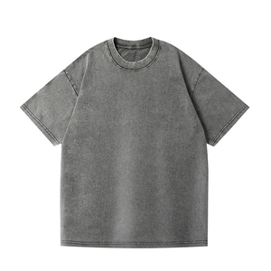 เสื้อยืดผู้ชายสไตล์เฟมินีนา 250 กรัม ฮิปฮอป เกาหลี ผ้าฝ้าย วินเทจ แบบกำหนดเอง ถักโครเชต์ สำหรับผู้ชาย เสื้อยืดผู้ชาย - Product Image 3