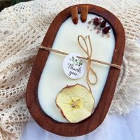 Bol en bois populaire transfrontalier avec bougies parfumées aux fleurs