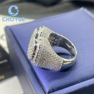 <b>925</b> Sterling <b>Silver</b> Custom VVS Moissanite Heart <b>Ring</b> Ice Out Jewelry Hip Hop Style Eternity Band Pass Diamond Tester GRA - Product Image 6
