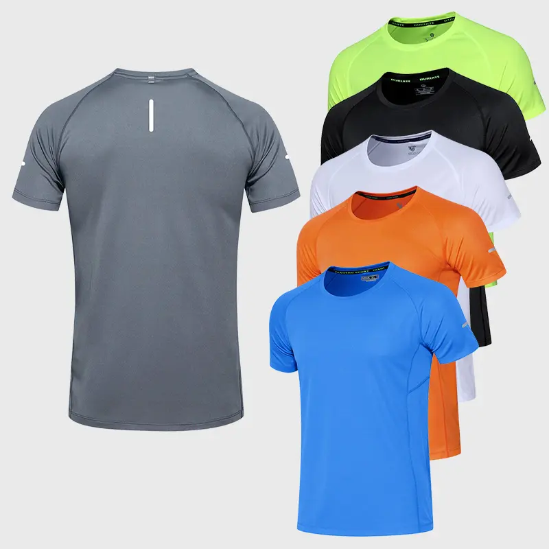 Nieuwste Ontwerp Mannen Gym Dragen T-shirt Wandelen Jogging Sport Workout Shirt Voor Mannen