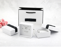Boîtes d'emballage blanches pour bijoux, nœud papillon noir, bague, collier, Bracelet, boucles d'oreilles, Offre Spéciale