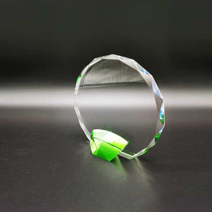 प्रचार फैशन पारदर्शी अंडाकार लाल तल क्रिस्टल पुरस्कार ट्रॉफी - Product Image 4