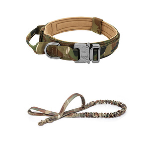 Collar y correa de perro táctico para mascotas, collar de cuello de nailon para exteriores, juego de cuerda de tracción para perros, grande y mediano - Product Image 4