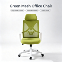 Chaises de bureau pivotantes en maille verte de luxe en gros, chaises de bureau ergonomiques modernes et confortables pour cadres