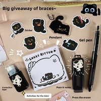 Meow Star – Kit de papeterie original sur le thème du chat, mignon et pratique, pour étudiants, avec ruban correcteur, fabriqué en Chine