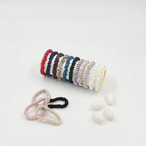 Accesorios para el cabello para niña y mujer, lazos de seda 100% de 19mm, Scrunchies ajustados de seda elásticos personalizados, venta al por mayor - Product Image 1